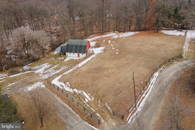 view of snowy aerial view