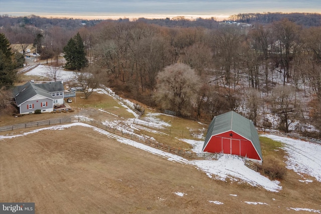 view of snowy aerial view