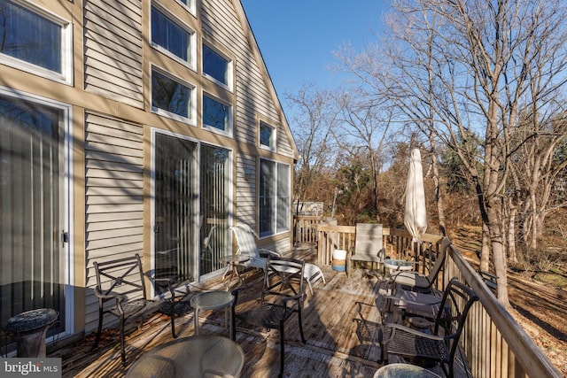 view of patio featuring a wooden deck