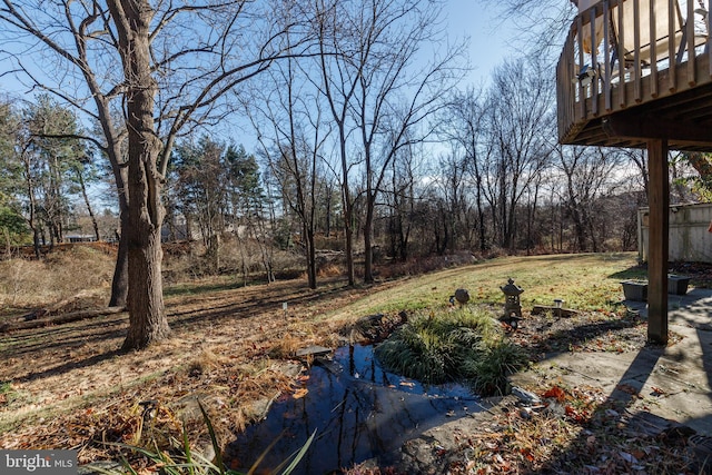 view of yard featuring a deck