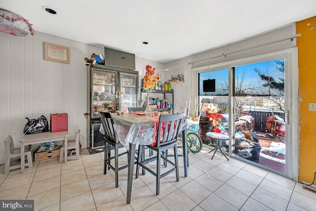 view of tiled dining space