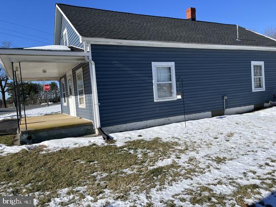 view of snowy exterior