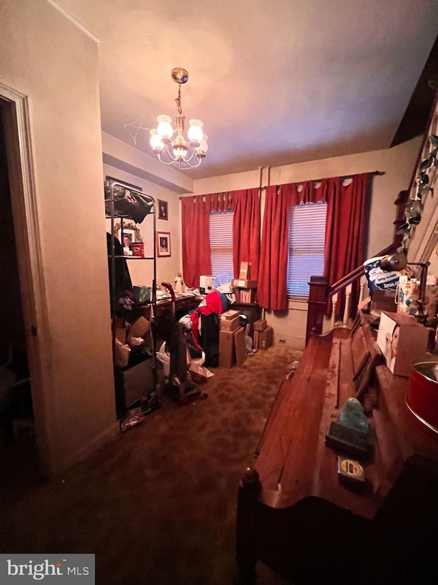 dining area with a notable chandelier