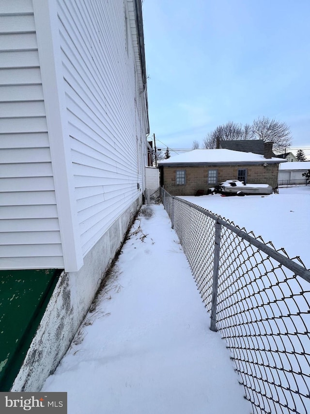 view of snowy exterior