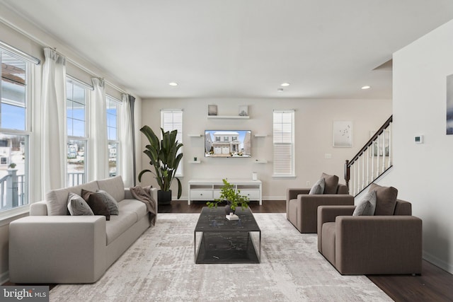 living room featuring wood-type flooring