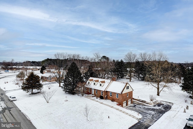 view of snowy aerial view