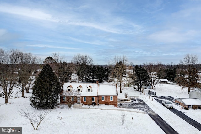 view of snowy aerial view