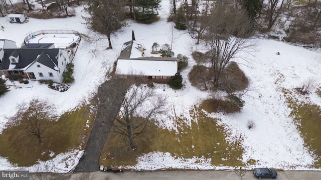 view of snowy aerial view