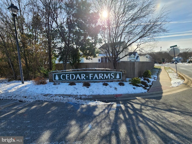 view of community sign