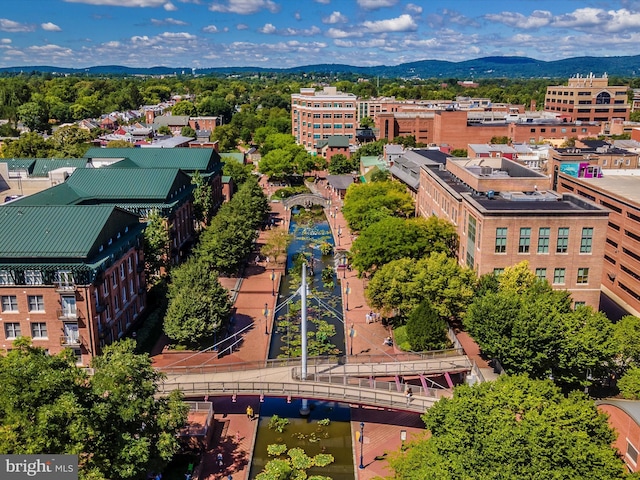 aerial view featuring a mountain view