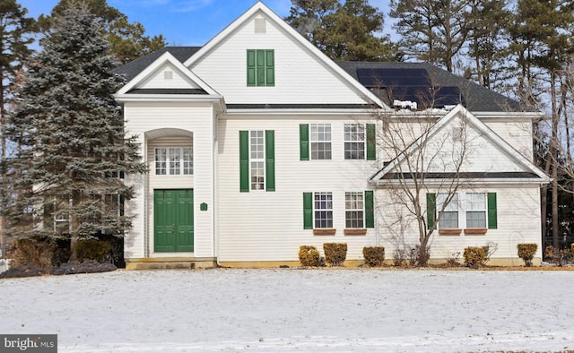 front of property with solar panels