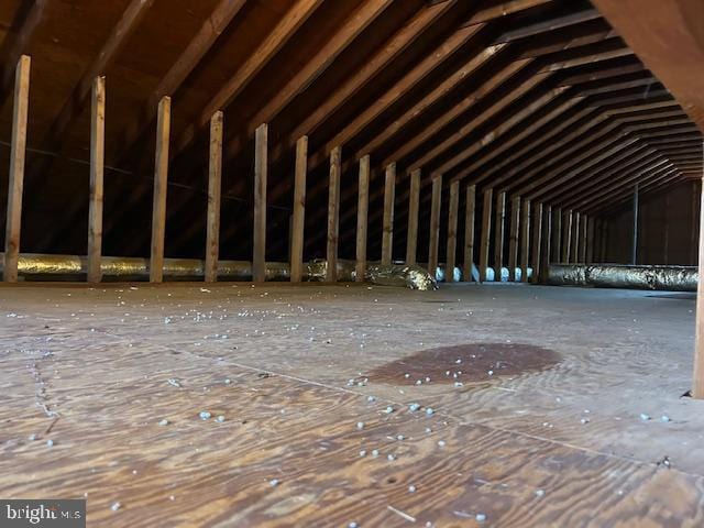 view of unfinished attic