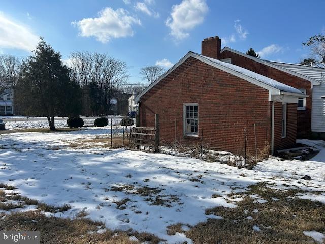 view of snow covered exterior