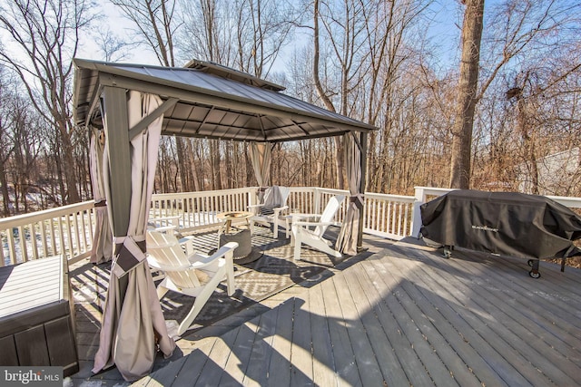 deck featuring area for grilling