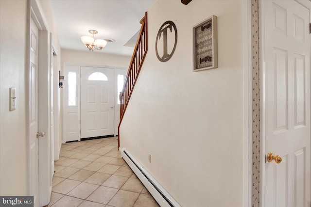 view of tiled foyer