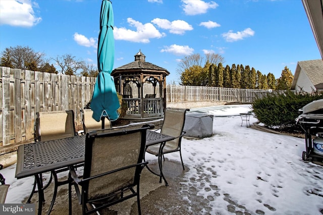 view of patio with a gazebo