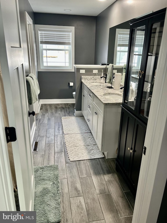 bathroom with vanity and toilet