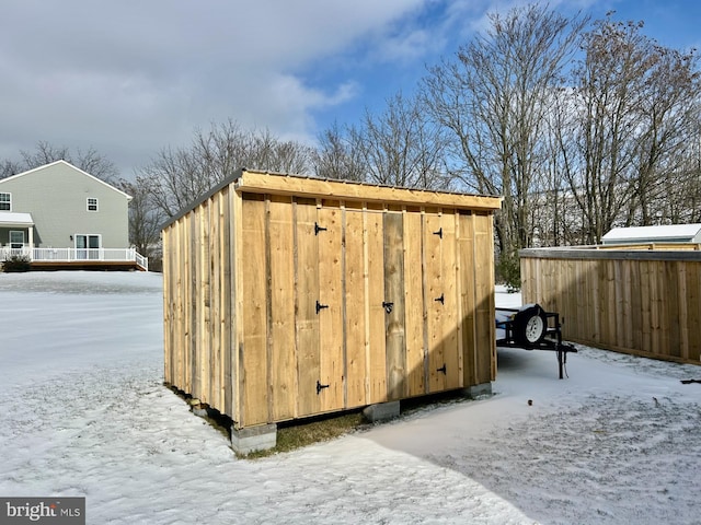 view of snow covered structure