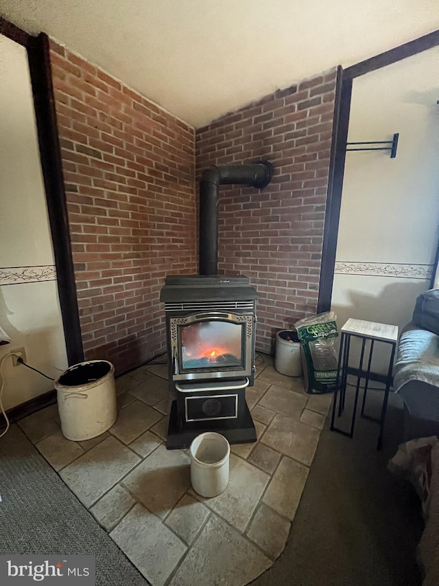 interior space featuring a fireplace