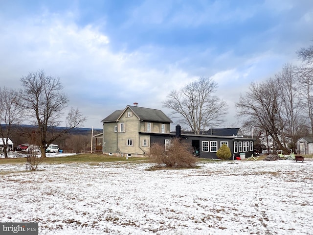 view of snowy exterior