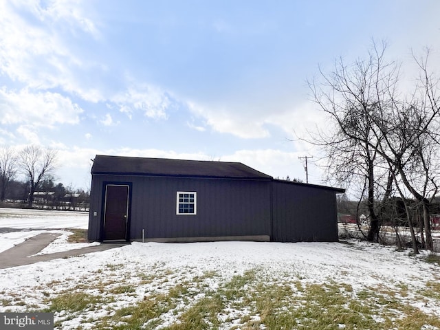 view of snow covered structure