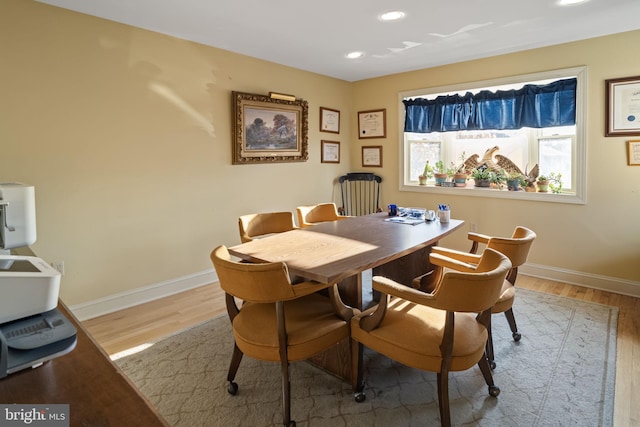 dining area featuring light hardwood / wood-style flooring