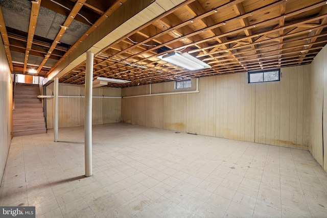 basement with a healthy amount of sunlight