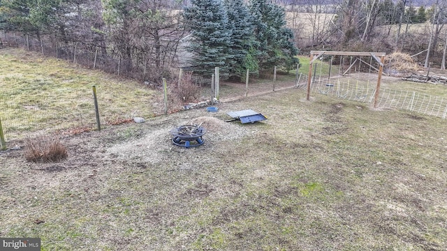 view of yard with a playground