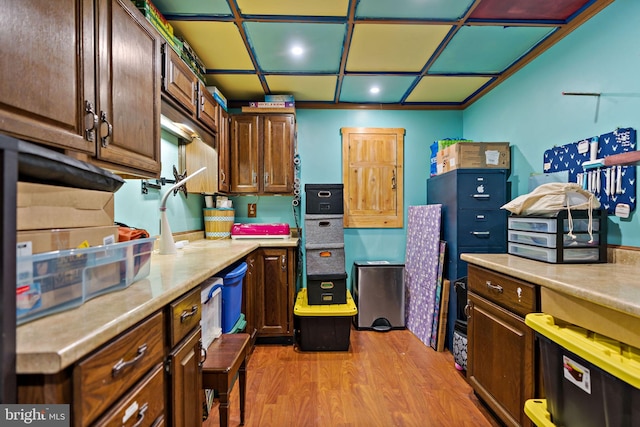 kitchen featuring light wood-type flooring