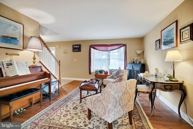 living room featuring hardwood / wood-style flooring