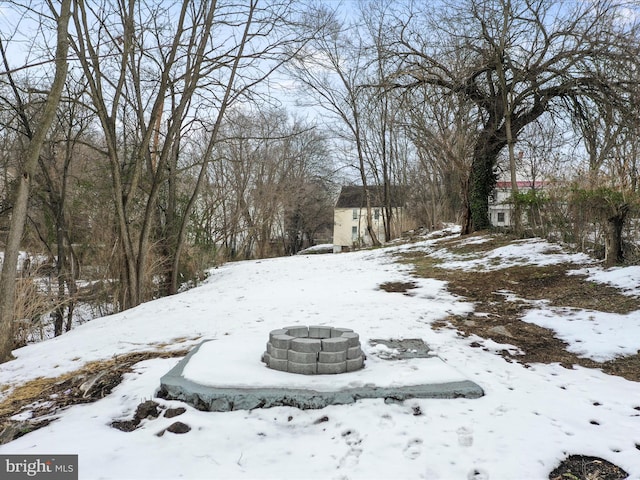 view of snowy yard