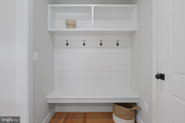 mudroom featuring light wood-type flooring