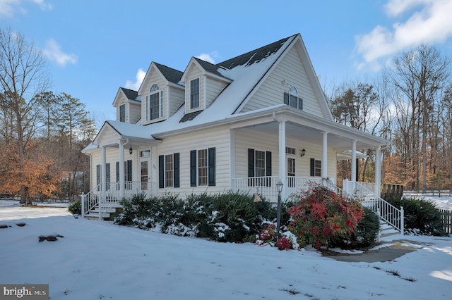 view of front of property with a porch