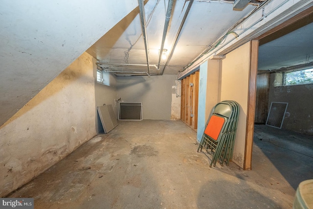 basement with a wealth of natural light