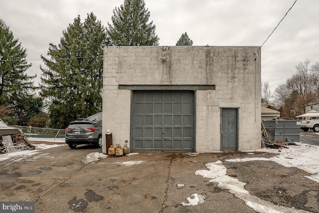 view of garage