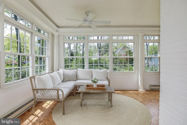 4901 Stillwell Ave, Alexandria, VA 22309 - sunroom / solarium featuring a baseboard heating unit