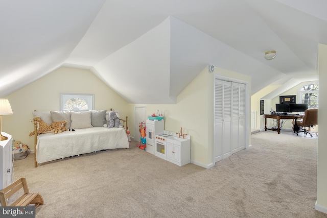4901 Stillwell Ave, Alexandria, VA 22309 - bedroom with vaulted ceiling and light colored carpet