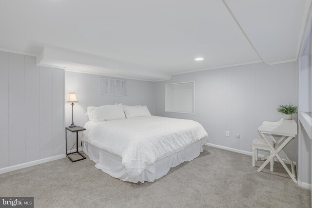 4901 Stillwell Ave, Alexandria, VA 22309 - carpeted bedroom featuring baseboards, ornamental molding, and recessed lighting