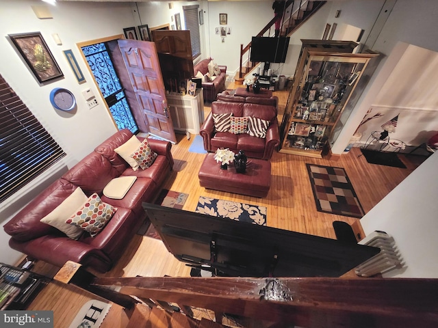 living room featuring wood-type flooring