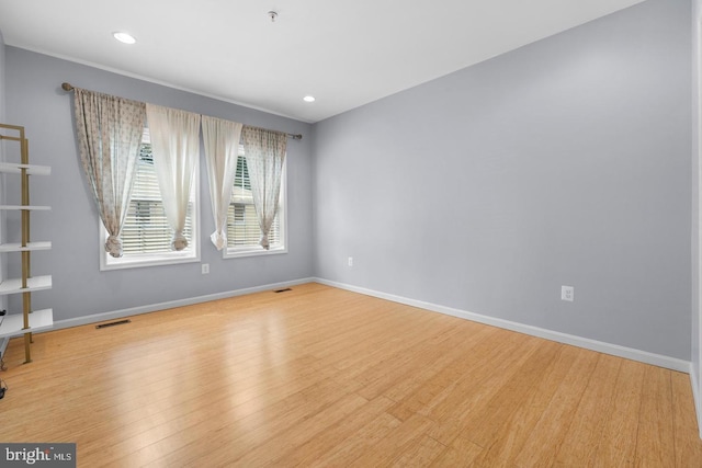 empty room featuring light wood-type flooring