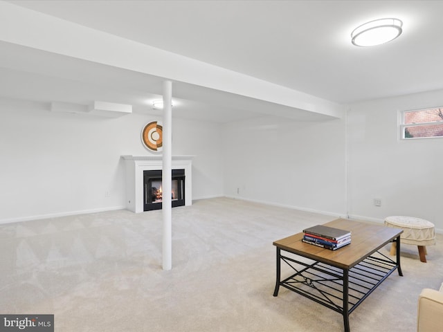 interior space with light colored carpet