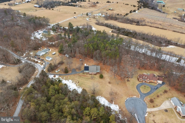 aerial view with a rural view