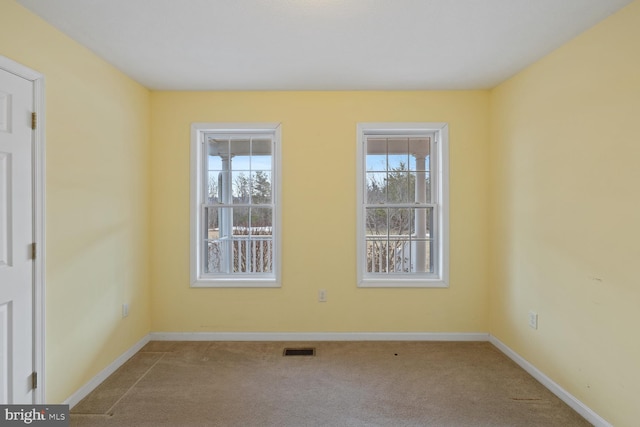 view of carpeted spare room