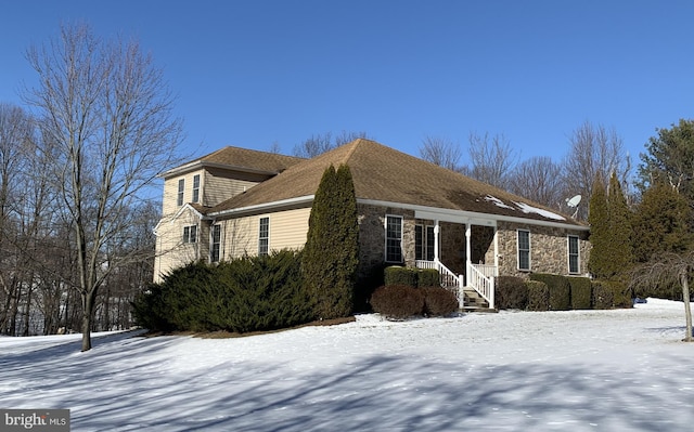 view of snowy exterior