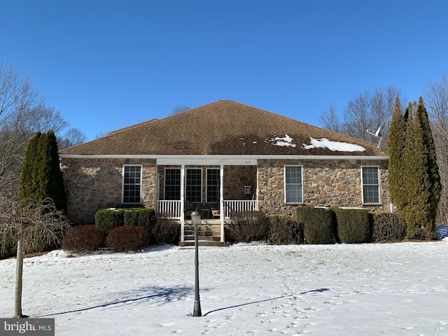 view of front of property with a porch