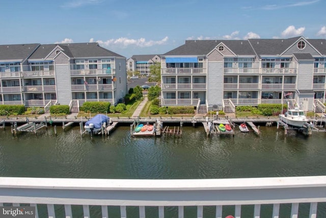 water view featuring a boat dock