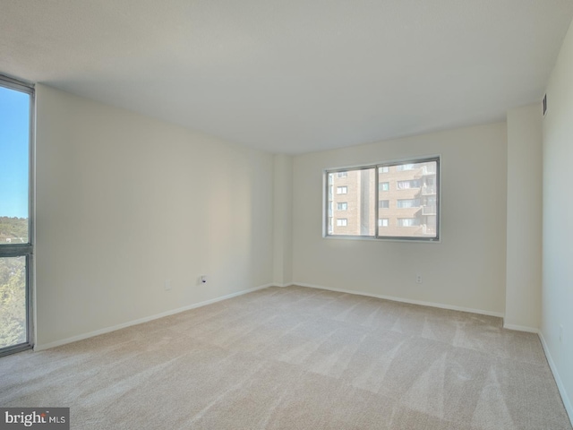 spare room with light colored carpet