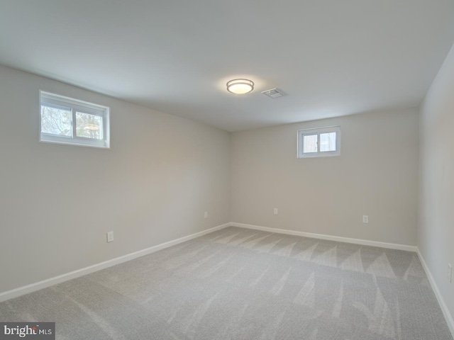 basement featuring carpet