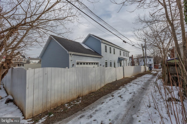 view of snowy exterior