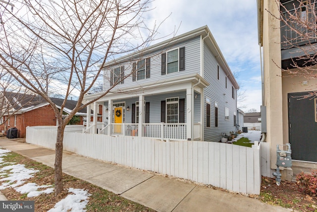 front of property with a porch